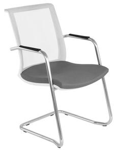 NARBUTAS - Konferenčná stolička EVA SUA324 s bielym rámom a podrúčkami