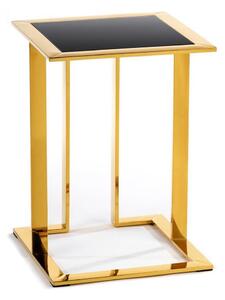 HowHomely Odkladací stolík SAWA 40x40 cm zlatá/čierna DD0380 + záruka 3 roky zadarmo