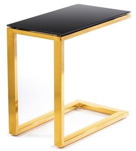 HowHomely Odkladací stolík STIVAR 51x50 cm zlatá/čierna DD0383 + záruka 3 roky zadarmo