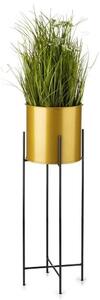 HowHomely Kovový kvetináč OSLO 75x17 cm zlatá/čierna DD0438 + záruka 3 roky zadarmo