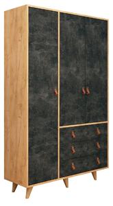 Hanah Home Šatníková skriňa Pagina 120 cm dub/tmavo hnedá