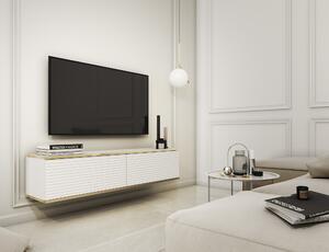 Drevko TV stolík na stenu Oro - biela
