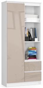 Ak furniture Skriňa Rexa 80 cm biela/cappuccino
