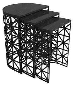 Skladací stôl Stil Black Marble, 3 ks