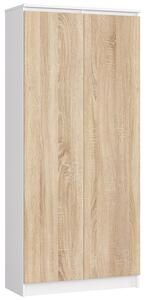 Ak furniture Skriňa Rexa III 80 cm biela/dub sonoma