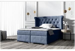 Elegantná čalúnená posteľ 120x200 MAXIMO - modrá + topper ZDARMA