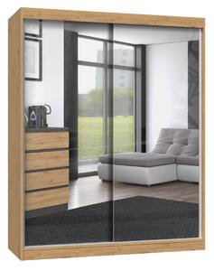 TP Living Šatníková skriňa s 2 zrkadlami IGA 160 cm dub artisan