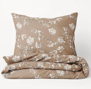 Goldea flanelové posteľné obliečky - vzor 1003 ľalie na hnedom 140 x 220 a 70 x 90 cm