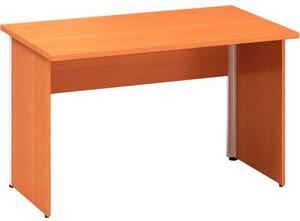Kancelársky stôl Alfa 100 so sivým podnožím, 120 x 70 x 73,5 cm, rovné vyhotovenie, dezén buk Bavaria