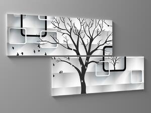 Liox Čiernobiely abstraktný obraz strom Rozmer: 80 x 40 cm