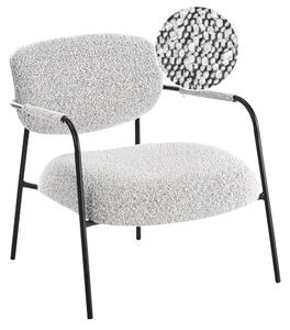 Kreslo čierna biela polyesterové čalúnenie kovový rám mid-century moderný štýl obývacia izba spálňa