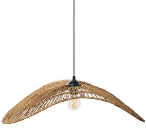 Závesná lampa prírodná juta pletená otvorená konštrukcia ručná výroba boho štýl osvetlenie obývacia izba jedáleň