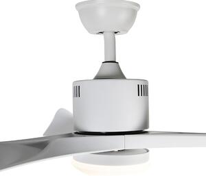 Stropný ventilátor biely vrátane LED a diaľkového ovládania - Kolm