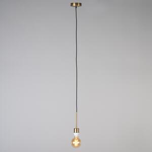 Moderná závesná lampa bronzová s tienidlom 45 cm biela - Combi 1