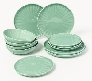Súprava riadu s reliéfom z porcelánu Sali, 4 osoby (12 dielov)