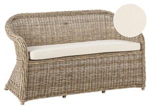 Záhradná lavička prírodná ratanová krémovobiely podsedák 150 cm interiér exteriér boho štýl záhrada terasa balkón