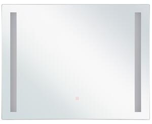 Kúpeľňové zrkadlo transparentné 60 x 70 cm so sklom s LED osvetlením obdĺžnikové moderné