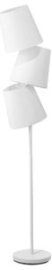 Stojaca lampa krémová biela kov polyester 164 cm 3 látkové tienidlá retro moderný štýl obývačka spálňa