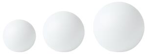 Sada 3 vonkajších solárnych guľatých LED svietidiel biela syntetický materiál 30 cm IP67 vodoodolné s diaľkovým ovládaním záhradné osvetlenie