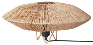 Stolná lampa prírodná slamené tienidlo čierna železná objímka na žiarovku boho nočné svietidlo spálňa obývacia izba