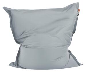Sedací vak svetlosivý nylonový 140 x 180 cm vodoodolný poťah so zipsom polystyrénová výplň