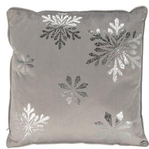 Vankúšik Snowflake sivá, 40 x 40 cm
