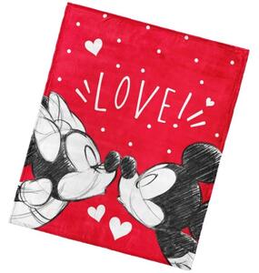Coral fleece deka Mickey & Minnie Mouse - motív Love - 130 x 160 cm