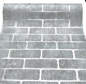 Vliesové tapety na stenu IMPOL 10411-10, rozmer 10,05 m x 0,53 m, tehla sivá s metalickou škárou, Erismann