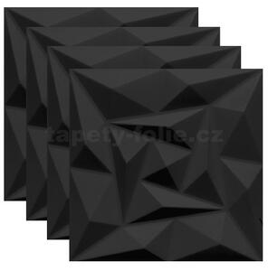 Obkladové panely 3D PVC D175-2, cena za kus, rozmer 500 x 500 mm, Quarz čierny , IMPOL TRADE