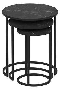 Skladací stôl Gloria Black, 3 ks