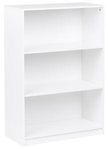 Knižnica s 3 policami biela drevotriesková doska 80 x 40 cm minimalistický štýl matná povrchová úprava regál na knihy