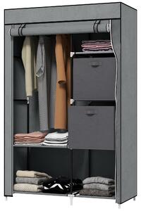 Skriňa na textil, skladacie skrine so zásuvkami, šatníková skriňa s vešiakom, sivá