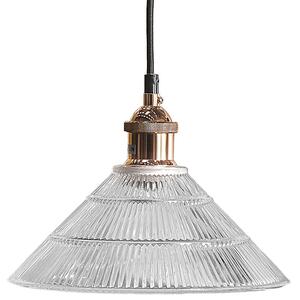 Závesná lampa transparentná sklenená medená vintage industriálna stropná lampa