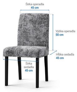 Bielastické poťahy MARMO šedé stoličky s operadlom 2 ks (45 x 45 x 50 cm)