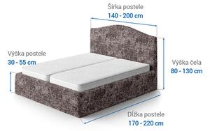 Bielastické poťahy MARMO hnedé posteľ (š.140 - 200 cm)