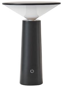 Stolná lampa čierna železo s dotykovým vypínačom nabíjanie cez USB kábel bezdrôtová moderný štýl interiér exteriér