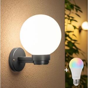 Brilagi -LED RGBW Vonkajšie nástenné svietidlo HARBOR 1xE27/12W/230V IP33 antracit/biela
