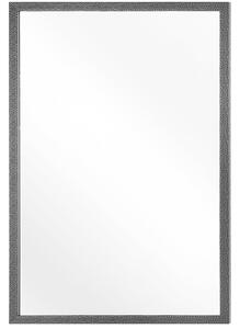 Nástenné zrkadlo čierna syntetický materiál sklo 60 x 90 cm obdĺžnikový tvar vzorovaný rám moderný štýl kúpeľňa