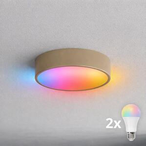 BRILAGI-LED RGBW stmievateľné kúpeľňové stropné svietidlo CLARE 2xE27/12W/230V IP54 béžové