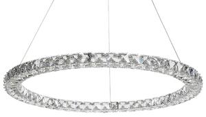 Závesná lampa strieborná krištáľová oceľová integrované LED svetlo okrúhle závesné svietidlo elegantný moderný dizajn