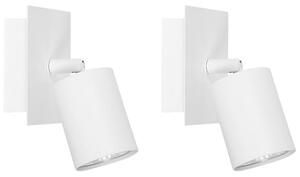 Sada 2 kovových nástenných svietidiel biela 12 cm nastaviteľné tienidlá nástenná lampa glamour industriálny dizajn