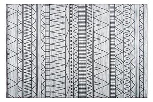 Koberec čierno-sivý polyesterový 140 x 200 cm s krátkym vlasom obdĺžnikový s geometrickým vzorom