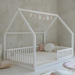 Detská domčeková posteľ Bianco - 140 x 200 cm / biela
