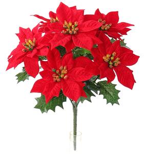 Umelá vianočná Poinsettia červená, 30 cm