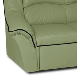 Zltahala.sk Kožená rohová sedacia súprava DUBAJ LUX XL II, pravá, pistáciová (K-57)_čierna (K-70)