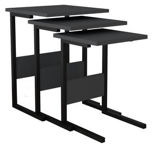 Skladací stôl Sali Black, 3 ks