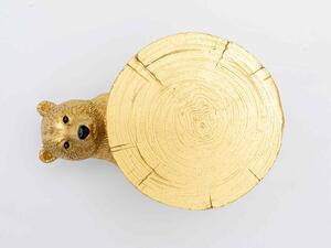 Playing Bear dekorácia zlatá 7 cm