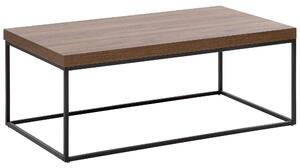 Konferenčný stolík tmavé drevo čierne kovové nohy 100 x 60 cm obdĺžnikový industriálny glamour dizajn