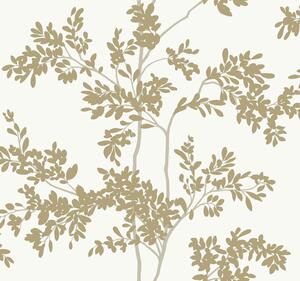 Bielo-zlatá vliesová tapeta s vetvičkami, BL1806, Blooms Second Edition Resource Library, York