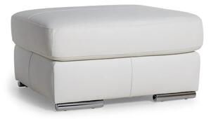 Zltahala.sk Kožený taburet LOREN II, biela (madras - 122 white)